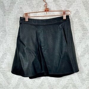Divided by H&m black faux leather circle skirt size 4